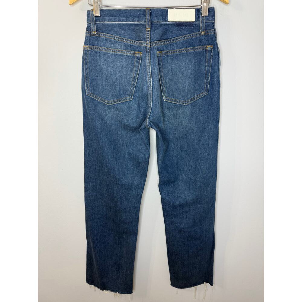 RE/DONE 90's High Rise Loose Distressed Straight Leg Raw Hem Jeans Sz 27 - Picture 6 of 14